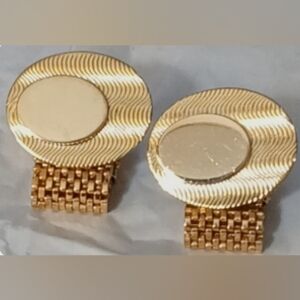 Vintage Gold Tone Mesh Cufflinks
